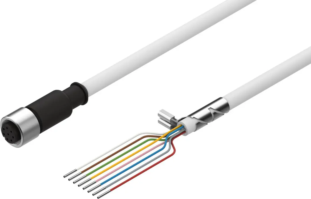 Produktfoto 1 von Festo NEBM, 8-polig Kabel, M12, Gerade Buchse 8 / Gerade, Nicht abgeschlossen, Länge 2.5 m
