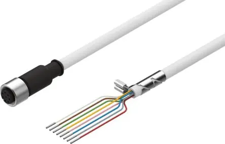 Produktfoto 1 von Festo NEBM, 8-polig Kabel, M12, Gerade Buchse 8 / Gerade, Nicht abgeschlossen, Länge 2.5 m