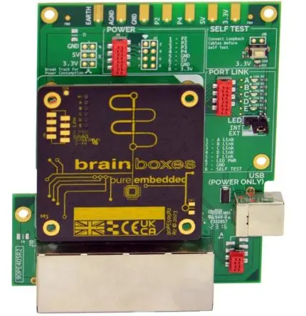 Produktfoto 1 von Brainboxes Pure Embedded 10/100 5-Port-Industrial-Ethernet-Evaluierungskit Evaluierungskit Embedded Ethernet Evaluation