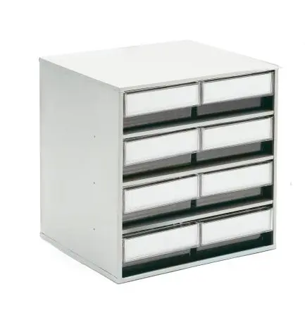 Produktfoto 1 von Treston 8 Kunststoff Schubladenmagazin Klar, 395 mm x 400mm x 300 mm