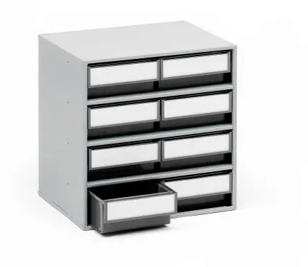 Produktfoto 1 von Treston 8 Kunststoff Schubladenmagazin Grau, 395 mm x 400mm x 300 mm