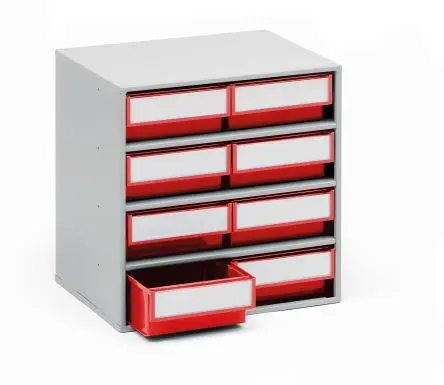 Treston 16 Kunststoff Schubladenmagazin Rot, 395 mm x 400mm x 300 mm