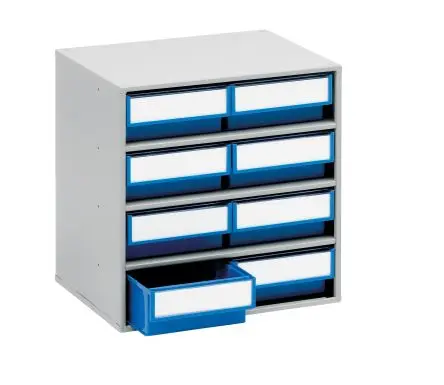 Produktfoto 1 von Treston 8 Kunststoff Schubladenmagazin Blau, 395 mm x 400mm x 300 mm