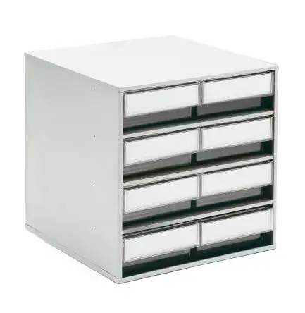 Produktfoto 1 von Treston 8 Kunststoff Schubladenmagazin Klar, 395 mm x 400mm x 400 mm