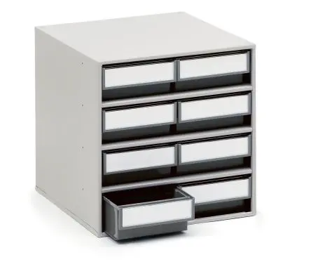 Produktfoto 1 von Treston 8 Kunststoff Schubladenmagazin Grau, 395 mm x 400mm x 300 mm
