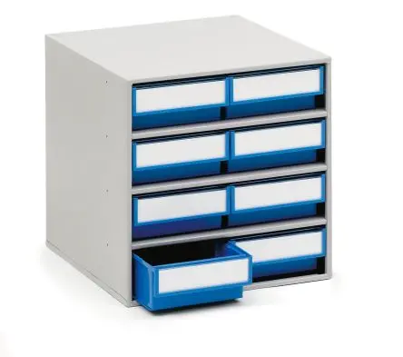 Produktfoto 1 von Treston 8 Kunststoff Schubladenmagazin Blau, 395 mm x 400mm x 300 mm