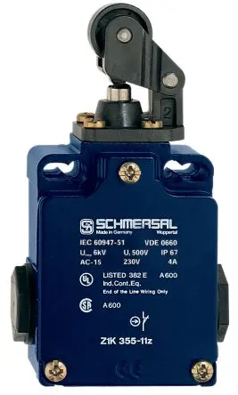 Produktfoto 1 von Schmersal EX-Z Sicherheits-Verriegelungsschalter, Rollenhebel, IP67, Druckguss 230V ac 4A