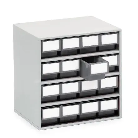 Produktfoto 1 von Treston 16 Kunststoff Schubladenmagazin Grau, 395 mm x 400mm x 300 mm