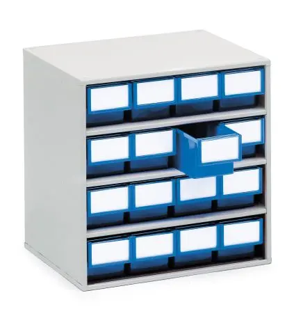 Produktfoto 1 von Treston 16 Kunststoff Schubladenmagazin Blau, 395 mm x 400mm x 300 mm