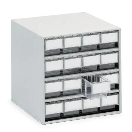 Produktfoto 1 von Treston 16 Kunststoff Schubladenmagazin Klar, 395 mm x 400mm x 400 mm