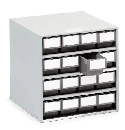 Produktfoto 1 von Treston 16 Kunststoff Schubladenmagazin Grau, 395 mm x 400mm x 400 mm