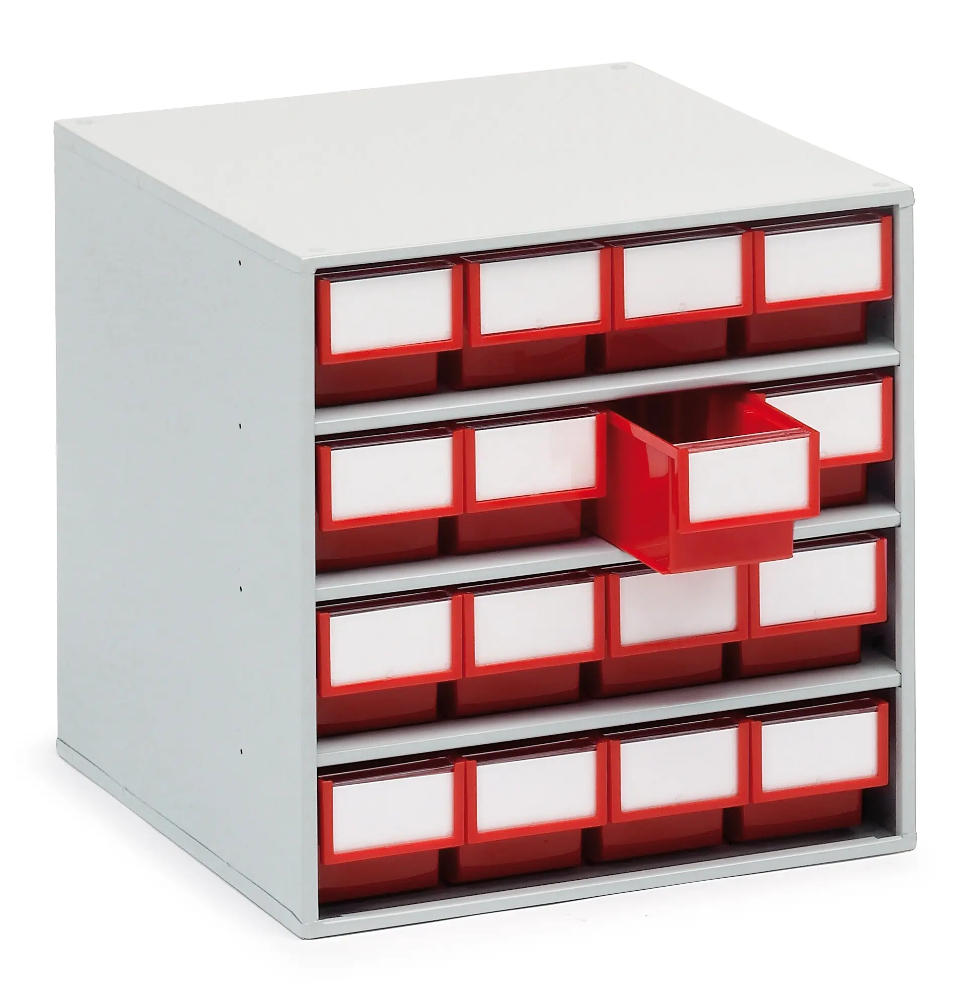 Produktfoto 1 von Treston 16 Kunststoff Schubladenmagazin Rot, 395 mm x 400 mm x 400 mm