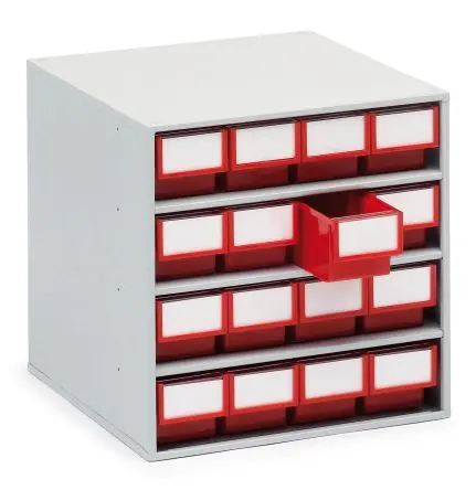 Produktfoto 1 von Treston 16 Kunststoff Schubladenmagazin Rot, 395 mm x 400mm x 400 mm