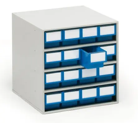 Produktfoto 1 von Treston 16 Kunststoff Schubladenmagazin Blau, 395 mm x 400mm x 400 mm