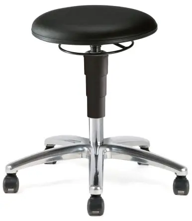 Produktfoto 1 von Treston Barhocker mit Rädern Leder Schwarz bis 120 kg