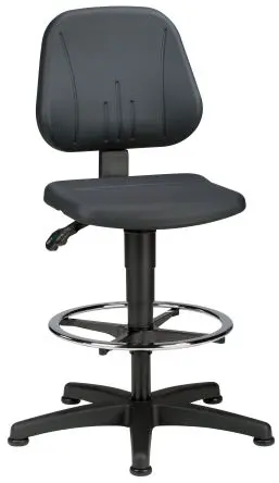 Produktfoto 1 von Treston Schreibtischstuhl mit Rädern Kunststoff Schwarz bis 120 kg Verstellbare Rückenlehne