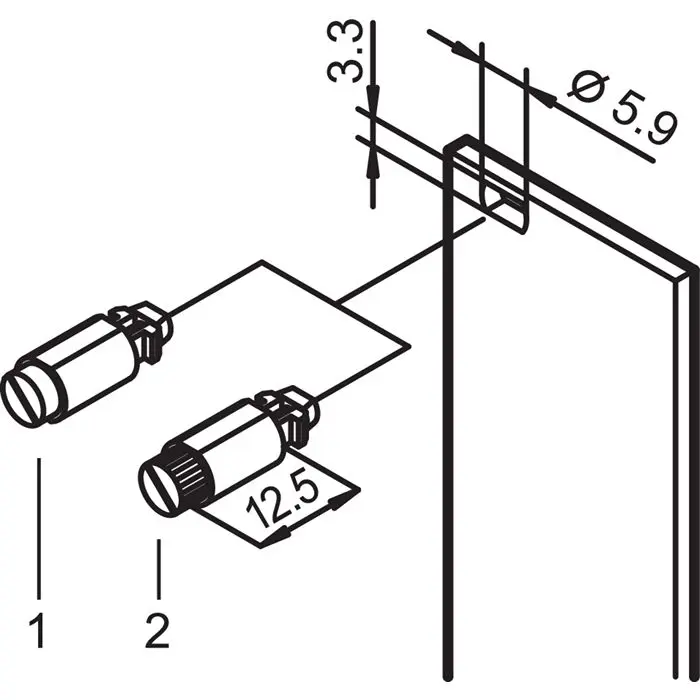 Produktfoto 1 von nVent SCHROFF Schnellverschluss, 7 x 6 x 16.7mm, für Frontplatte 21101