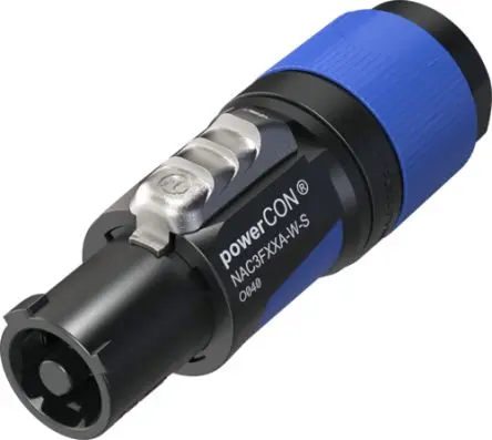 Produktfoto 1 von Neutrik NAC3FX Leistungssteckverbinder Grau, Blau 2P+PE, 250V ac, Kabel Gerade IP20 20A