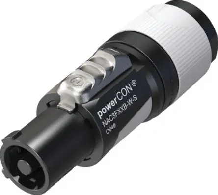 Produktfoto 1 von Neutrik NAC3FX Leistungssteckverbinder Schwarz 2P+PE, 127V ac, Kabel Gerade