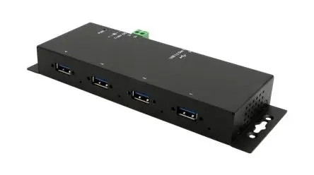 Produktfoto 1 von Exsys, USB 3.2 USB-Hub, 4 USB Ports, USB, Netzteil T: 24 mm H: 178 mm B: 70mm