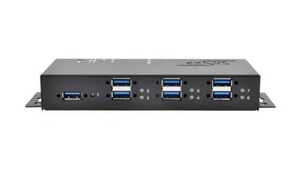 Produktfoto 1 von Exsys, USB 3.0, USB 3.1, USB 3.2 USB-Hub, 7 USB Ports, USB, Netzteil T: 25.4 mm H: 178.6 mm B: 60mm