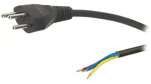 Produktfoto 1 von Feller Netzkabel, 3-adrig Schwarz /Ø 6.80 mm Außen-ø , 3 m 70 °C, 250 V, Polyvinylchlorid