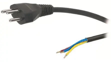 Produktfoto 1 von Feller Netzkabel, 3-adrig Schwarz /Ø 6.80 mm Außen-ø , 3 m 70 °C, 250V, Polyvinylchlorid