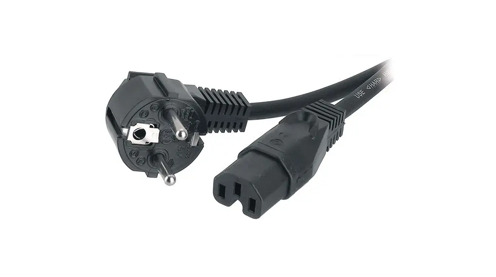 Produktfoto 1 von Feller Netzkabel, 3-adrig Schwarz /Ø 7.20 mm Außen-ø , 2 m 120 °C, 250 V, Polyvinylchlorid