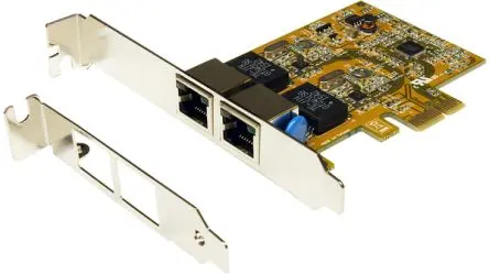 Produktfoto 1 von Exsys 2 Anschlüsse PCIe Netzwerkkarte RJ45