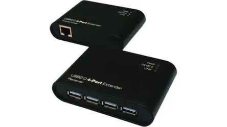 Produktfoto 1 von Exsys USB-Extender, 50 m, USB 2.0, Cat5 4-Port