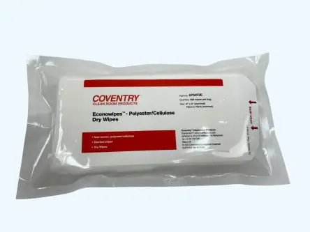 Produktfoto 1 von Chemtronics Coventry Econowipes Trocken Reinigung, Weiß Beutel, 100 x 100 mm, 200 pro Paket Tücher pro Packung