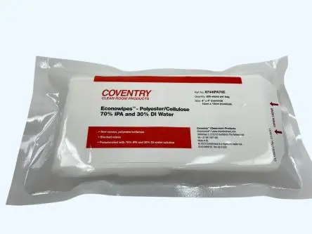 Produktfoto 1 von Chemtronics Coventry Econowipes Feucht Reinigung, Weiß Beutel, 100 x 100 mm, 200 pro Paket Tücher pro Packung