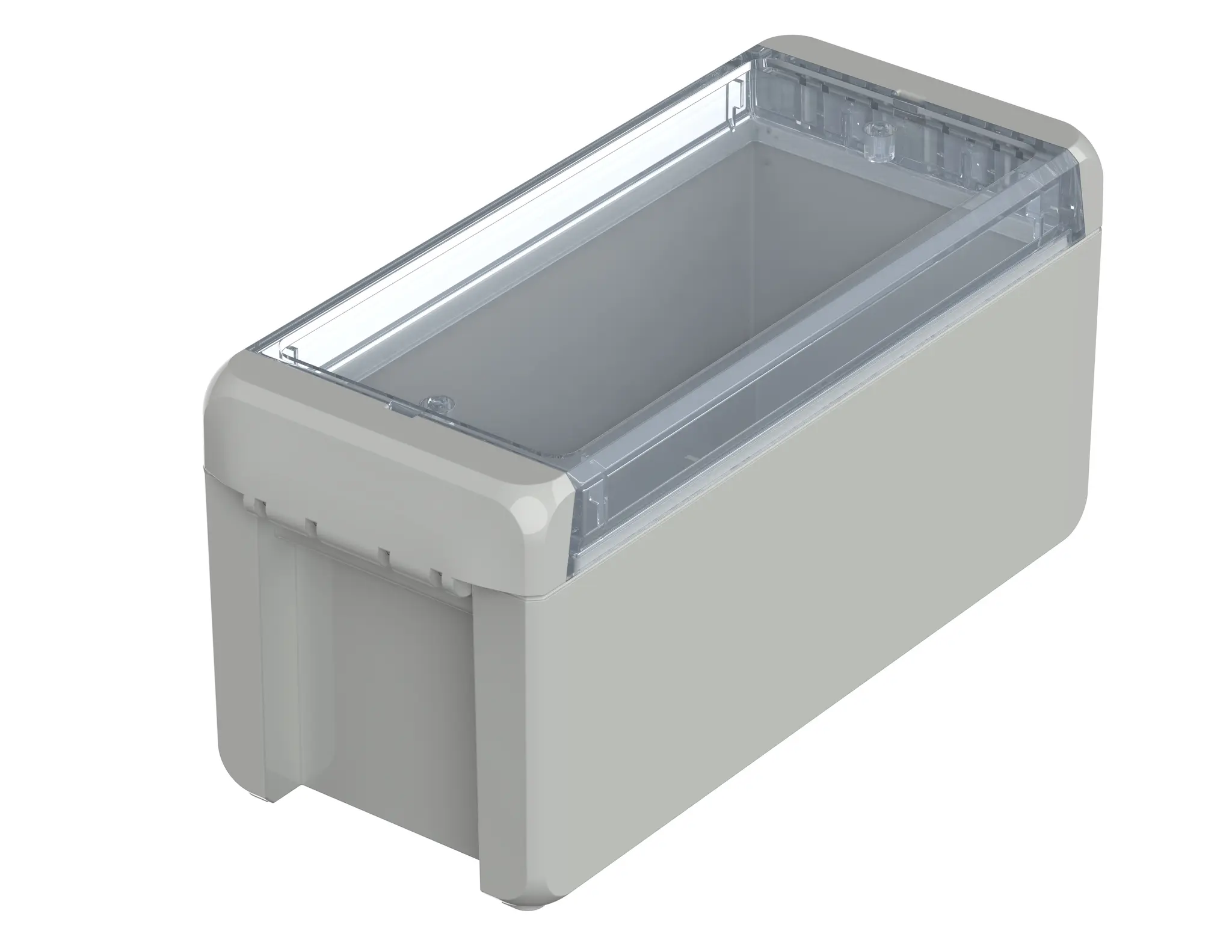 Produktfoto 1 von Bopla Bocube; Universalgehäuse; Polycarbonat; Hellgrau; IK07 IP66 Breite 90 mm Höhe 80 mm Länge 191 mm