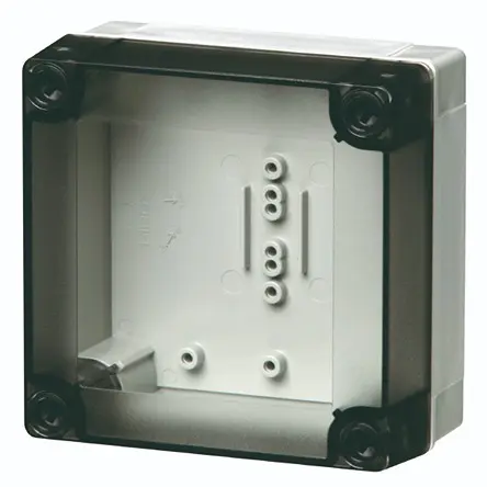 Produktfoto 1 von Fibox PC; Universalgehäuse; Polycarbonat; Grau; IK08 IP66, IP40 Breite 100 mm Höhe 100 mm Länge 50 mm