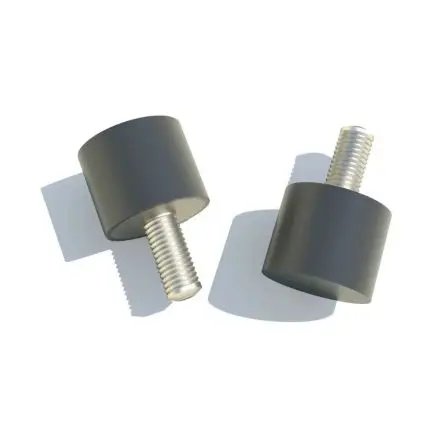 Produktfoto 1 von FIBET Naturgummi Rund Gummipuffer, Außengewinde-Puffer Bohrung 4 mm M4 22.8 kg, Ø 16 mm / bis 22.8 kg