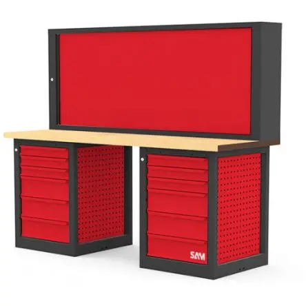 Produktfoto 1 von SAM ETAB-KIT200-4 Werkbank Metall Werkbank L. 2000 mm B. 750mm H. 1680 mm, Traglast 800kg