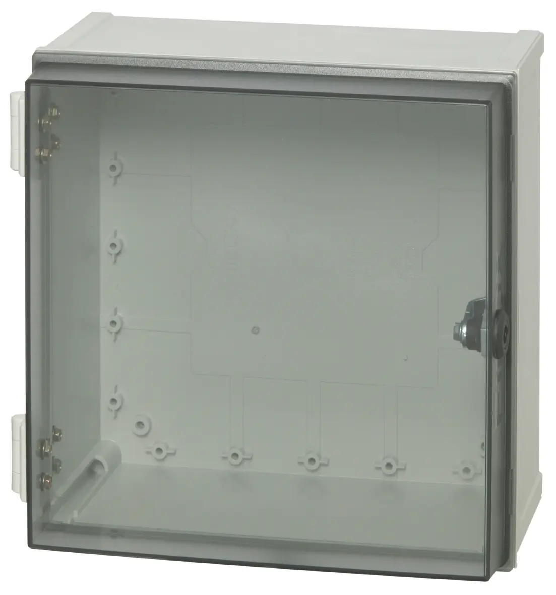 Fibox CAB Polycarbonat Wandanschlusskasten Hellgrau IP65 Transparente Tür, HxBxT 300 mm, 300 mm x 180 mm