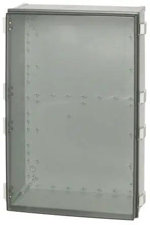 Fibox CAB Polycarbonat Wandanschlusskasten Hellgrau IP65 Transparente Tür, HxBxT 600 mm, 400 mm x 220 mm
