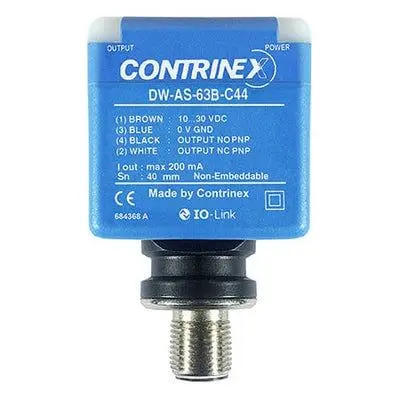 Produktfoto 1 von Contrinex 120253 M12 Induktiver Näherungssensor, Rechteckig NPN 40 mm, IP69K, IP68