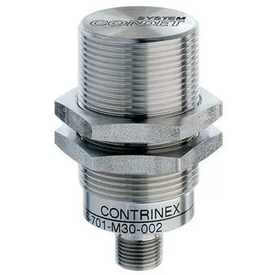 Produktfoto 1 von Contrinex 120253 M30 Induktiver Näherungssensor, Gewinderohr NPN 20 mm, IP68, IP69K