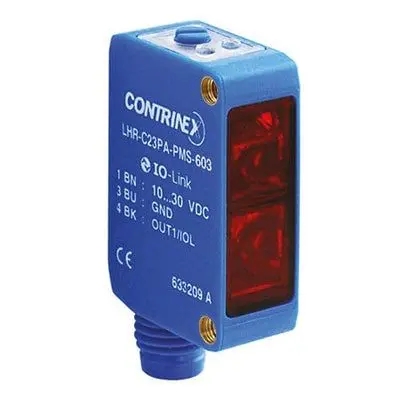 Produktfoto 1 von Contrinex 74148 Kubisch Optischer Sensor, Hintergrundunterdrückung, PnP Ausgang, M8-Steckverbinder