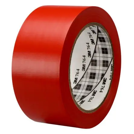 Produktfoto 1 von 3M 764 PVC Vinylband Rot Typ Bodenmakierung, Stärke 0.125 mm, 2Zoll x 33 m