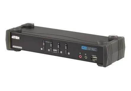 Produktfoto 1 von Aten KVM-Switch 4-Port 5 Videoausgänge DVI I 1 Displays USB Stereo 2560 x 1600 pixel