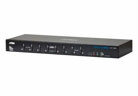 Produktfoto 1 von Aten KVM-Switch 8-Port 10 Videoausgänge DVI I 1 Displays USB 3,5-mm-Audiobuchse 2560 x 1600 pixel