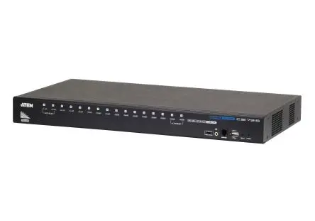 Produktfoto 1 von Aten KVM-Switch 16-Port 17 Videoausgänge HDMI 1 Displays USB 3,5-mm-Audiobuchse 1920 x 1080 pixel