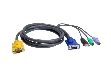 Produktfoto 1 von Aten KVM-Kabel, USB Typ A / Stecker, SPHD / Stecker, Schwarz, 3 m