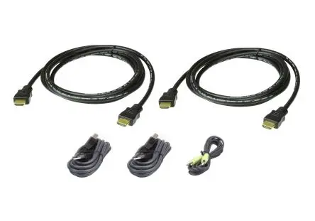 Produktfoto 1 von Aten KVM-Kabel, USB Typ A / Stecker, USB-Typ B / Stecker, Schwarz, 2 m