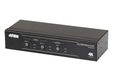 Produktfoto 1 von HDMI Aten HDMI-Schalter HDMI 4-Port Matrix-Switch, 4096 x 2160 pixel 2 Videoeingänge 2 Videoausgänge