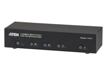 Produktfoto 1 von Mini-Stereo-Buchse (grün) Aten VGA-Schalter HDBaseT 4-Port Schalter, 1920 x 1440 pixel 4 Videoeingänge 1 Videoausgänge