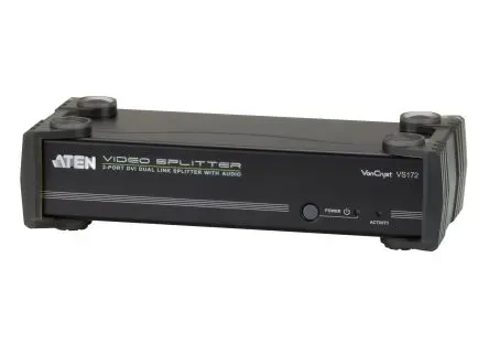 Produktfoto 1 von Mini-Stereo-Buchse (grün) Aten Video-Splitter DVI 2-Port Splitter, 2560 x 1600 pixel 1 Videoeingänge 2 Videoausgänge